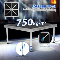 Escenario portátil de aluminio plegable de 6 patas con superficie antideslizante, aprobado por CE/TUV, de instalación rápida y conveniente para bodas.