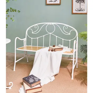 Складное деревянное сиденье для дома INNOVA в деревенском стиле, белое металлическое кресло для кафе для гостиной, сада