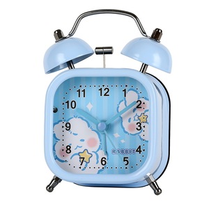 Nuovo potente orologio in metallo per studenti creativo cartone animato squillo <span class=keywords><strong>sveglia</strong></span> al quarzo orologio da scrivania per comodino camera da letto dormitorio - Product Image 3
