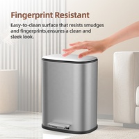 Sinoware poubelle rectangulaire 5l pour bureau à domicile poubelle en acier inoxydable à fermeture en douceur