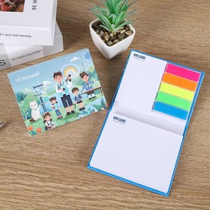 Blocs-notes et mémos autocollants personnalisables de haute qualité pour bureaux, avec logos et couvertures colorées. - Product Image 1