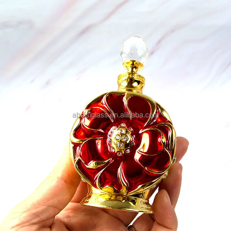 Arabische Etherische Oliën 12Ml Metalen Flessen Vintage Gouden Parfumfles Hete Verkoop