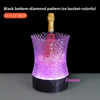 Seau à glace lumineux LED rechargeable, design moderne transparent en PC, grand et petit format, pour bar et spiritueux