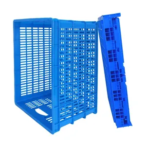 Cassa di plastica all'ingrosso cassa Mobile pieghevole impilabile cassa di frutta e verdura impilata - Product Image 3