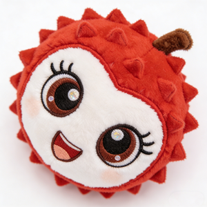 Peluche de rambutan personalizado, juguete de peluche de fruta tropical con púas, muñeco de rambutan rojo, almohada de peluche de fruta, fruta exótica de dibujos animados - Product Image 3