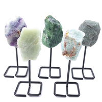 Support métallique en pierres précieuses naturelles en gros, artisanat en pierre de quartz brute pour la guérison, décoration de bureau et de maison