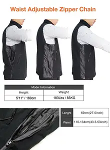 Chaleco de lana con calefacción de invierno unisex de Veast tamaño ajustable estilo casual con tela calentada por batería para trabajar Golf - Product Image 5