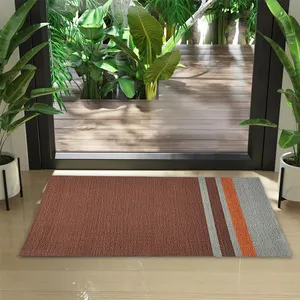 High Quality Outdoor Indoor Foot Customized Printed Carpet PVC Loop Entry Teslin Striped Door Mats