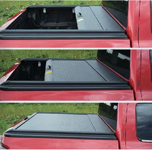 Penutup tempat tidur truk Pickup penutup Tonneau Roller aluminium yang dapat ditarik untuk FORD F-150 5,5 kaki Raptor