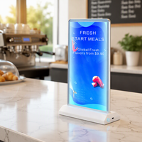 Cadre d'affichage LED magnétique A4 Slim pour menu, avec prise USB, boîte lumineuse de table double face pour publicité, 10000K IP20