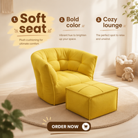 Fauteuil d'appoint de salon de style nordique minimaliste et luxueux, mobilier moderne en tissu, canapé-lit de salon en forme de citrouille, fauteuil à bras