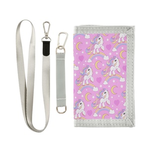 <b>Small</b> Custom Logo Nylon Foldable Girls Coin <b>Purse</b> Short Card Holder Kids Wallet With Rope - Product Image 1
