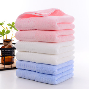 ผ้าเช็ดหน้าคิม ไรอัน ผ้าฝ้ายแท้ 34x74 ซม. หนานุ่ม ซึมซับดี ผ้าขนหนูสำหรับใช้ในบ้าน สีชมพู ขาว น้ำเงิน รับสกรีนโลโก้ - Product Image 5