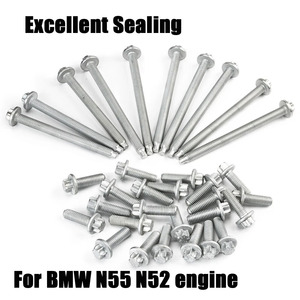 مجموعة براغي حوض الزيت الجديدة لمحركات BMW N52 N55 طرازات <span class=keywords><strong>E88</strong></span> E90 E91 F01 F10 F23 F80 F61، رقم القطعة 11132210959، مصنوعة من الألومنيوم، مع ضمان لمدة 12 شهرًا - Product Image 2