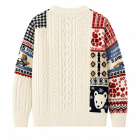 Pull en tricot pour homme, col rond, manches longues, imprimé Noël, tricot de Noël personnalisé