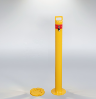 Borne de sécurité amovible en acier KAVASS verrouillable 89 mm, poteau de sécurité détachable pour équipement de stationnement en acier, revêtement en poudre jaune