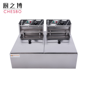 Acier inoxydable Commercial Électrique Friture <span class=keywords><strong>Friteuse</strong></span> De Pommes De Terre Machine À Frire Poulet <span class=keywords><strong>Friteuse</strong></span> Comptoir Double Réservoir - Product Image 2