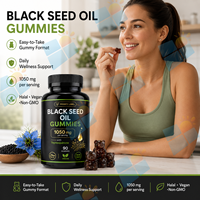 Gummies d'huile de nigelle avec Thymoquinone, 90 unités, bien-être quotidien, formule personnalisée, fournisseur en gros pour la nutrition des adultes