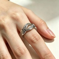 Bague en zircon plaqué platine, micro-pavée, bijoux minimalistes