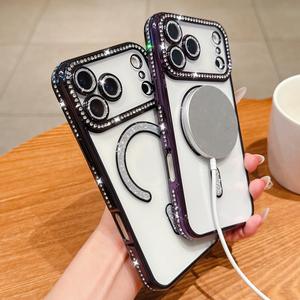 Pour IPhone 17 Air 17 Pro Max Bling Diamond Lens Camera Film Protection Cover pour IPhone 17 Pro Wireless Charging Case - Product Image 3