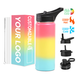 500ml 750ml 1000ml Wide Mouth 304 Stainless Steel <b>Double</b> <b>Wall</b> Vacuum Insulated Flask Thermos Handle Straw Spoon-12-24hr Thermal - Product Image 1