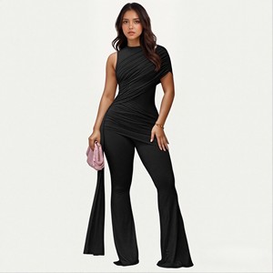 Tuta Intera da <span class=keywords><strong>Donna</strong></span> 2026 <span class=keywords><strong>Elegante</strong></span> e Sexy con Spalline Pieghettate, Vestibilità Slim, in Poliestere, Ideale per Feste e Club - Product Image 2