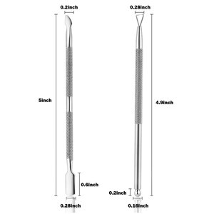 Precio al por mayor: Empujador de cutículas reutilizable de doble punta de acero inoxidable, herramientas de manicura y arte de uñas de alta calidad. - Product Image 3