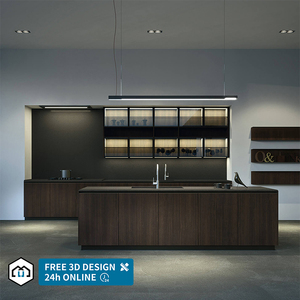 Armoires de cuisine modulaires modernes personnalisées <span class=keywords><strong>George</strong></span> avec finition en chêne stratifié MDF en bois massif, comptoir en marbre et robinet - Product Image 2