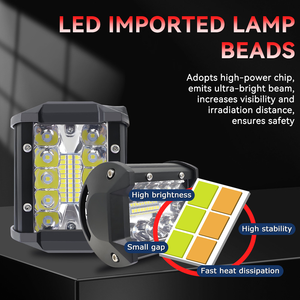 Xe <span class=keywords><strong>LED</strong></span> làm việc ánh sáng mới Ba mắt <span class=keywords><strong>4</strong></span>-inch 20LED 60W off-road xe sửa đổi Spotlight ba hàng 20 hạt làm việc ánh sáng - Product Image 6