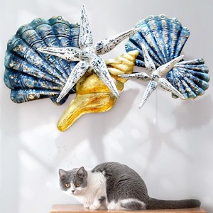 Conchiglie di grandi dimensioni stella marina decorazione da parete in metallo stile mediterraneo <span class=keywords><strong>Display</strong></span> in metallo Art Hanging on Wall - Product Image 2