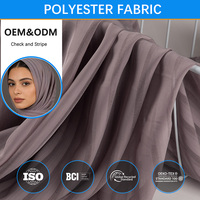 Tissu en satin de polyester à rayures écossaises 5506, respirant et à mémoire de forme, idéal pour la confection sur mesure de kaftans Shayla et de saris