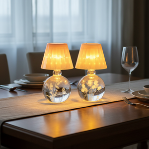 โคมไฟตั้งโต๊ะ LED ขนาดเล็ก ดีไซน์ทันสมัย แก้วเรืองแสง น่ารัก เหมาะสำหรับห้องนอน สร้างบรรยากาศ รูปทรงดาวเคราะห์แกะสลัก 3 มิติ ใช้พลังงานจากแบตเตอรี่ - Product Image 1