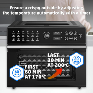 Appareils de cuisine Four à friteuse à air électrique 30L à convection avec fonction de cuisson, déshydratation et rôtisserie, comprenant 4 accessoires - Product Image 2
