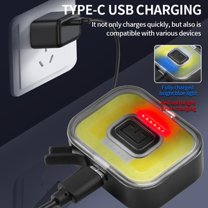 Lampe frontale 450 Lumens COB LED 5 Modes USB 400mAh Rouge Bleu Voyant d'avertissement Lampe frontale Aimant puissant Nuit Équitation Randonnée Phare - Product Image 3