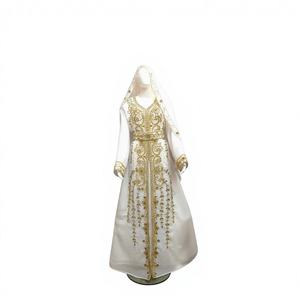 Abaya Musulmane de Luxe Élégante Marocaine, Robe Kaftan Perlée avec Perles de Pierre Faits Main, Longueur Maxi, Manches Longues, Design Personnalisé 2026 - Product Image 1
