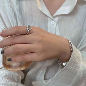 S925 Sterling Silver Knotted Heart <b>Ring</b> <b>Open</b> Index Finger Unisex Jewelry Gift - Product Image 4