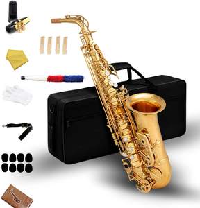 Saxophone <span class=keywords><strong>alto</strong></span> Eb professionnel, saxophone en laiton laqué or avec un son riche pour le <span class=keywords><strong>jazz</strong></span>, les ensembles et les performances en solo - Product Image 3