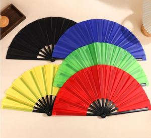 Custom 16 Inch Large Clack Festival Hand Folding Fan With Logo - Product Image 1
