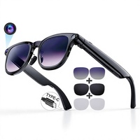 Lunettes de traduction IA avec caméra 8MP, appels, contrôle tactile et chargement Type-C