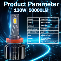 OEM 3000K 130W 50000LM T6 Haute Puissance Luces Led Pour Automobile LED Phare H7 H1 H11 High Low Beam H4 Faro Led Pour Voiture