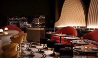Meubles commerciaux modernes sur mesure, canapés de luxe pour café, chaises de restaurant, banquettes courbes en velours rouge pour hôtel