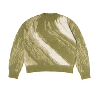 Pull Homme Col Rond Personnalisé de Haute Qualité, Tricoté à Manches Longues, Pull Tricot Jacquard en Mohair