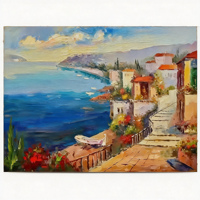 Peintures sur toile de paysages marins de villégiatures de Venise, scène lacustre, peinture acrylique peinte à la main, numéros personnalisables, facile à faire soi-même