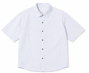 <span class=keywords><strong>Chemise</strong></span> à rayures pour homme avec logo personnalisé, manches courtes, boutonnée, coupe ample, style urbain décontracté, esthétique City Boy, OEM - Product Image 2