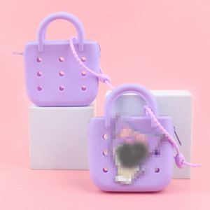 Children's Jelly Silicone Bag Colorful DIY square <b>Coin</b> <b>Purse</b> School Tour Beach Bag - Product Image 2