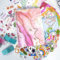 Set de Diario DIY de Lujo Morado, Ecológico, Resistente a Desgarros e Impermeable, con Caja de Regalo, Pegatinas de Papel, Papelería Infantil para Regalos
