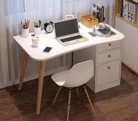 Escritorio de Computadora Moderno Multiusos Minimalista con Panel de Madera, Mesa de Estudio Duradera y Sencilla para el Hogar con Cajón y Gabinete para el Aprendizaje de Estudiantes