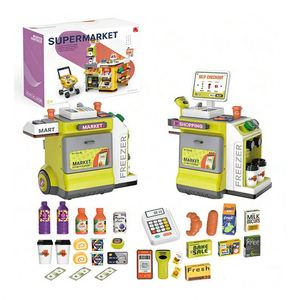 Ensemble de jeu d'imitation pour enfants : Supermarché éducatif avec caisse enregistreuse, scanner et chariot de courses - Product Image 2