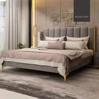 आधुनिक डिजाइन सुरुचिपूर्ण यूरोपीय डबल पूर्ण पाइन शेल्फ राजा आकार बिस्तर