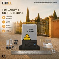 Fubei - Abrepuertas Automático Corredero de 1500 kg y 750 W con Fotocélula de Seguridad y Motor de Alta Eficiencia para Entrada de Vehículos